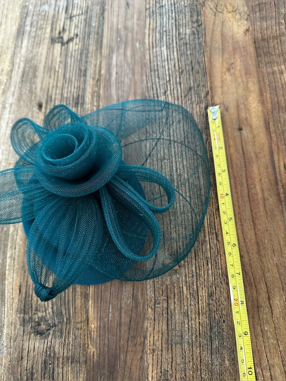 Teal Floral Mesh Fascinator Hat - Women Accessories